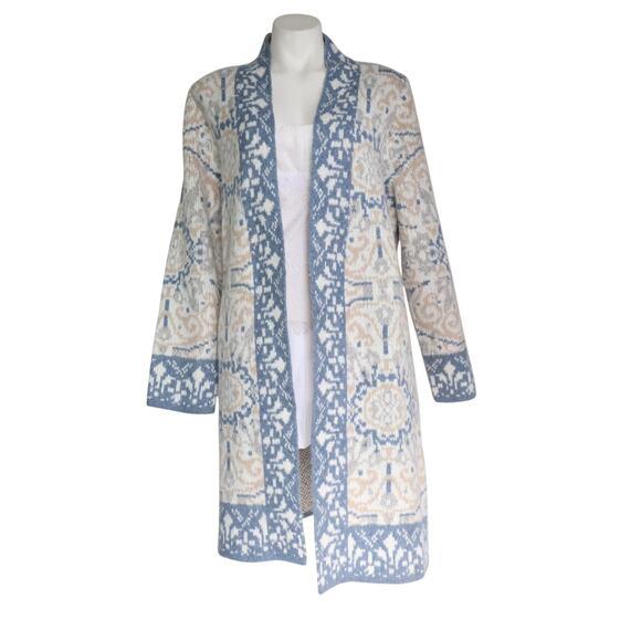 Soft Surroundings Barra Wool Cardigan Size 1X Medallion Fair Isles Cottagecore - Picture 1 of 10